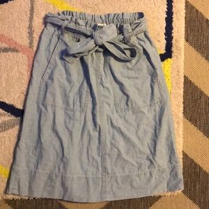 Madewell lightweight chambray midi skirt
